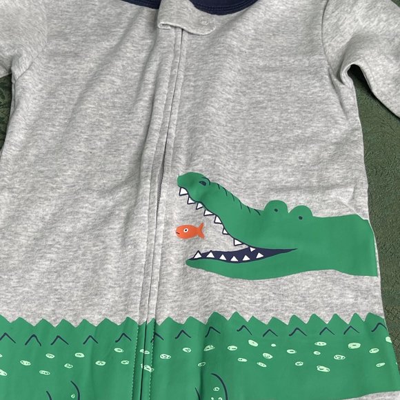 NWT 18m 4t 4 alligator sleeper pajamas crocodile carters spring summer uni - Picture 5 of 6